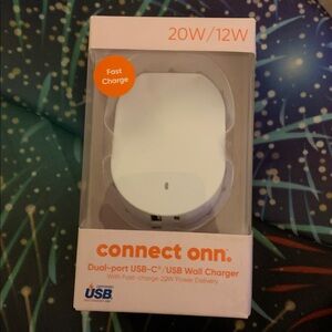 NIB Onn Dual Port USB-C/USB Wall Charger